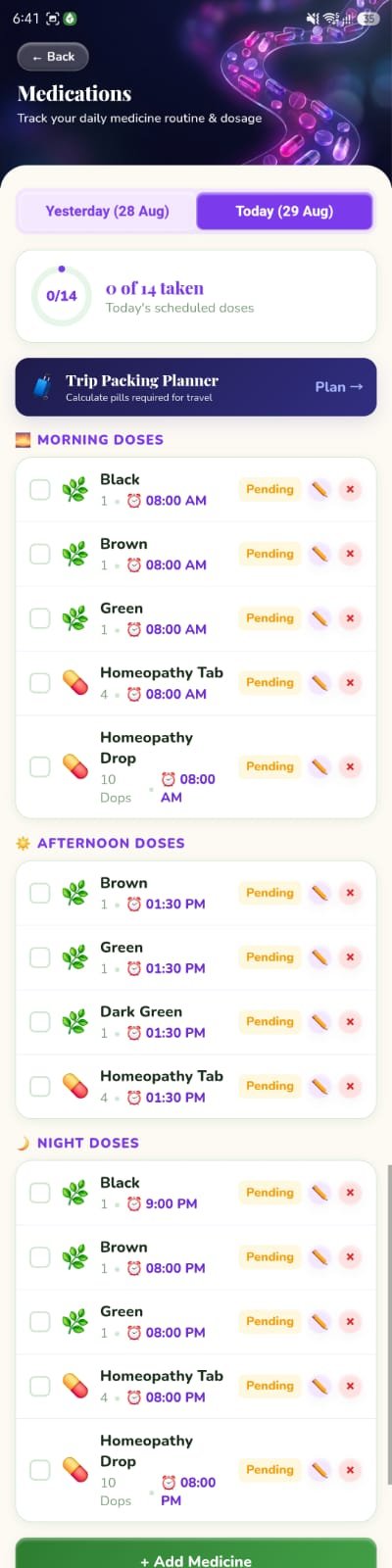SugarSaathi medication tracker and trip planner
